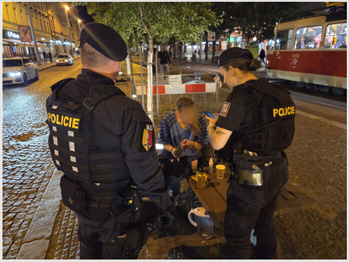 policisté kontrolují osoby