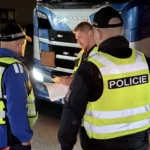 policejní kontrola kamionů na D1