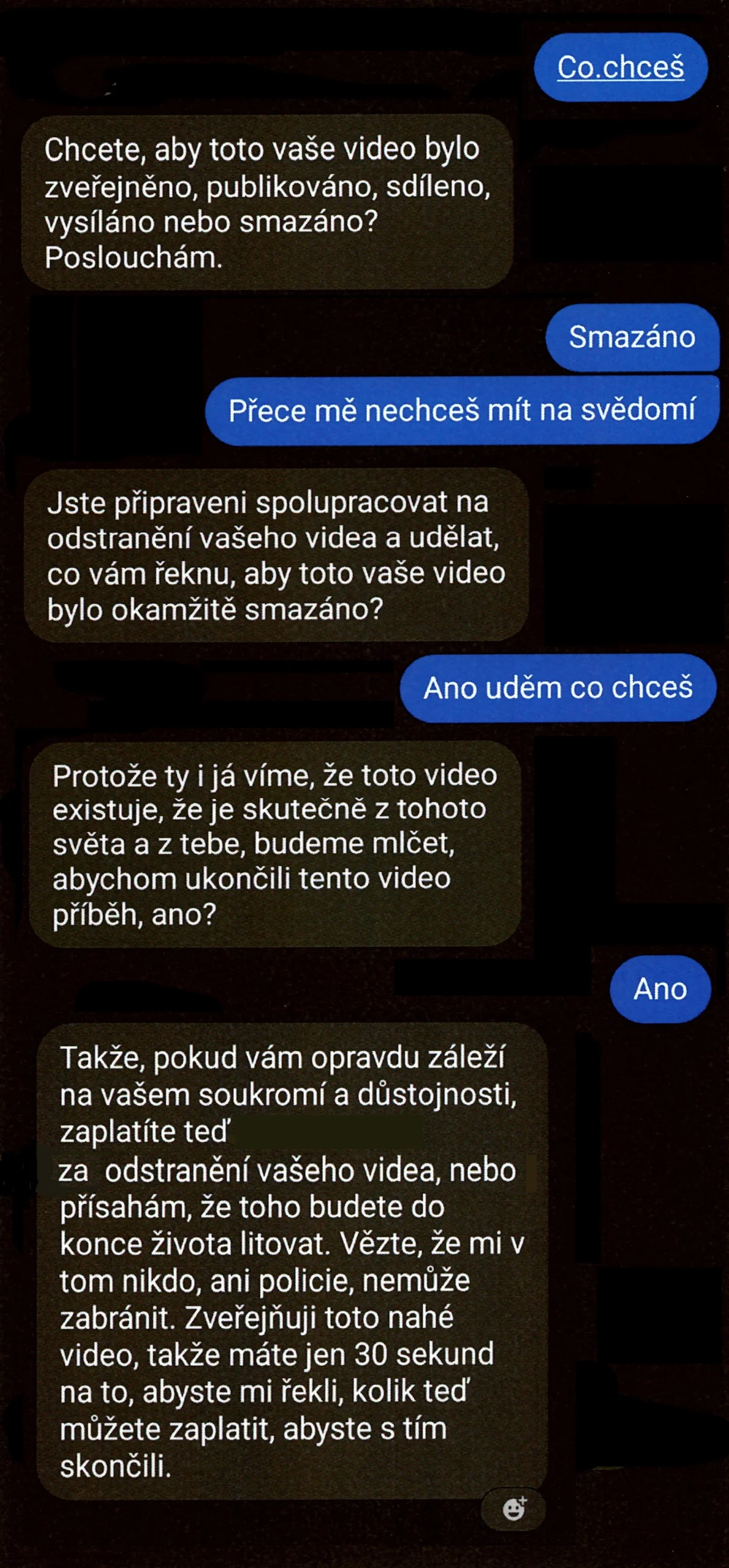 Muž zaplatil vyděračům přes 300 tisíc korun 2 Muž zaplatil vyděračům přes 300 tisíc korun 1